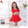 girls big ruffles red viscose lace backless dress